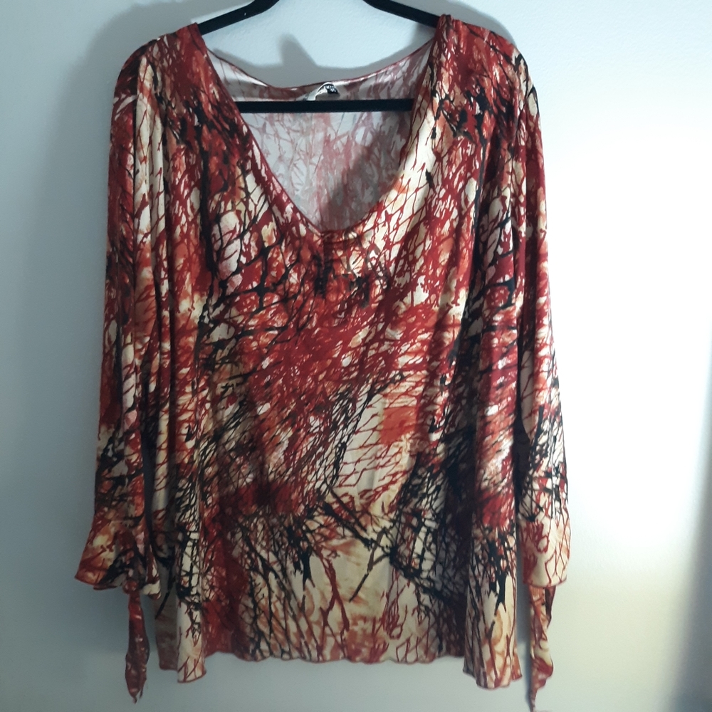 Fashion Bug multicolored top with 3/4 sleeves